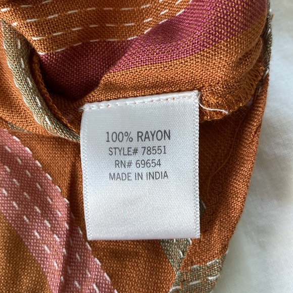 Harper Heritage Francesca’s Collections Striped Tie Front Long Sleeve Top Size M - Picture 5 of 10